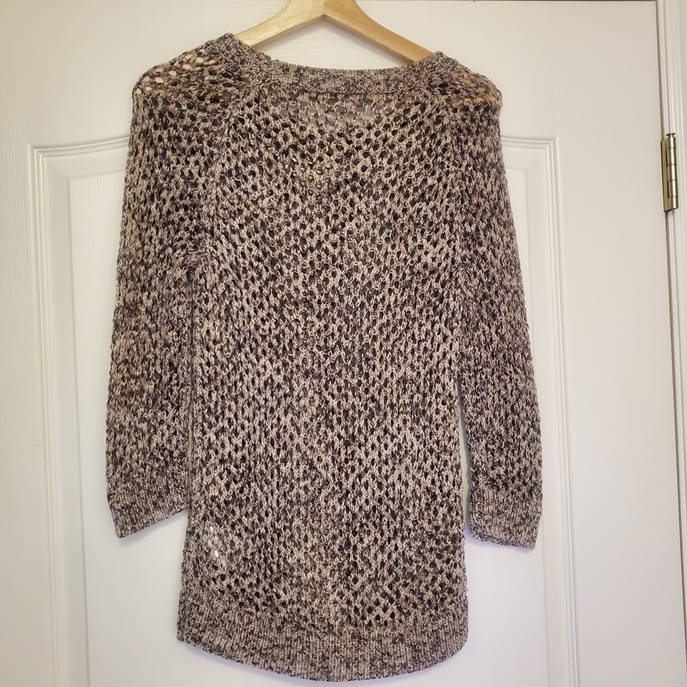 GAP Women's Marled Knit Sweater - Gray and Cream